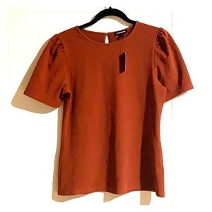 Express Crew neck puff sleeve tee
